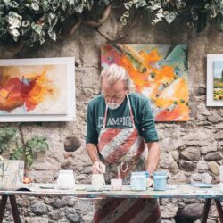 Painter: Artist busy on his creative work